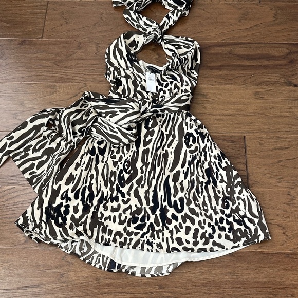 BANANA REPUBLIC Sz 4 Leopard Print Halter mini dress NWT - Picture 5 of 5